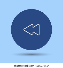 Rewind back icon. Media player button vector