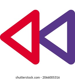 Rewind button with a back arrow to the left side