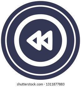 rewind button circular icon symbol