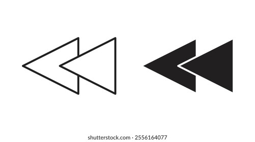 Rewind button Filled flat icons set for apps and web ui designs.