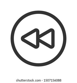 Rewind button icon isolated on white background. Multimedia button symbol modern, simple, vector, icon for website design, mobile app, ui. Vector Illustration