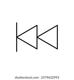 Rewind button icon logo sign set vector outline
