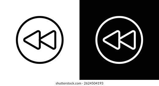Rewind button icon. Logotype vector set