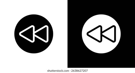 Rewind button icon Vector in flat style. Collection silhouettes