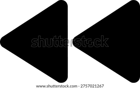 Rewind button icon vector graphic silhouette - fast backward symbol