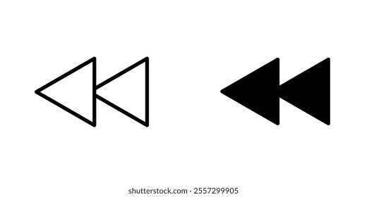 Rewind button Icon vector. liner and flat style icons set.