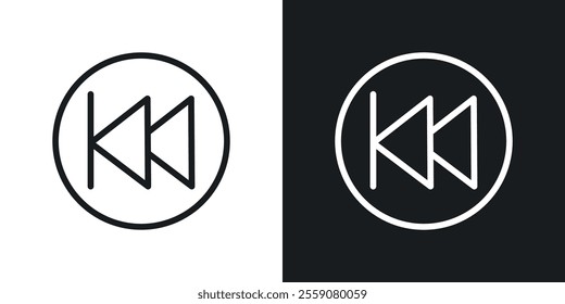 Rewind button icons. vector set in black colors