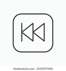 Rewind button isolated icon. vector illustration.