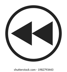 Rewind button isolated on white background. Png and editable vector EPS