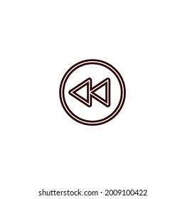 Rewind button isolated on white background