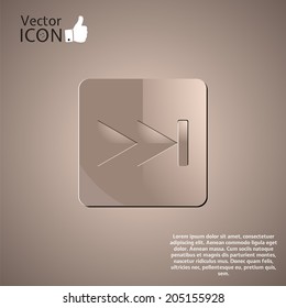Rewind button on the background. Made in vector