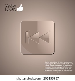 Rewind button on the background. Made in vector