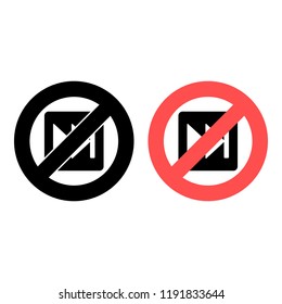 rewind button symbol sign ban, prohibition icon. Simple glyph vector of web set for UI and UX, website or mobile application