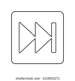 rewind button symbol sign icon. Simple outline vector of web, minimalistic set for UI and UX, website or mobile application