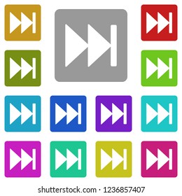 rewind button symbol sign icon in multi color. Simple glyph vector of web set for UI and UX, website or mobile application