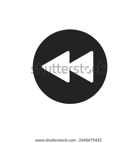 Rewind button towards left. Back rewind icon. flat illustration of rewind vector icon for web