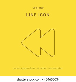 Rewind Cute yellow thin line icon / logo Design