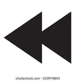 rewind or fast backward button icon black and isolated vector illustration