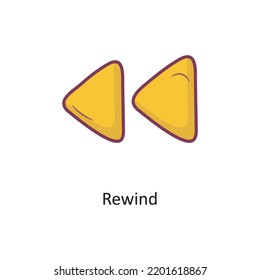 Rewind Filled outline Icon Design illustration. Media Control Symbol on White background EPS 10 File
