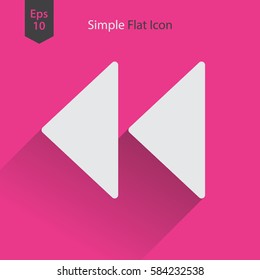 Rewind Flat Icon. Simple Technology Sign. Vector Illustrated Symbol