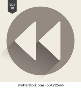 Rewind Flat Icon. Simple Technology Sign. Vector Illustrated Symbol