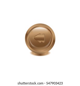 Rewind  Gold symbol icon.vector