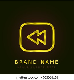 Rewind golden metallic logo