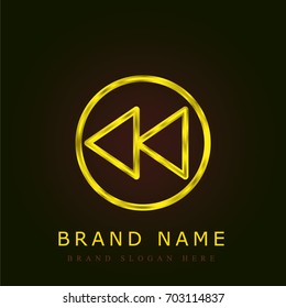 Rewind golden metallic logo