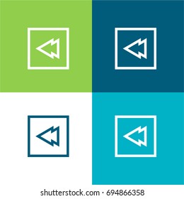 Rewind green and blue material color minimal icon or logo design