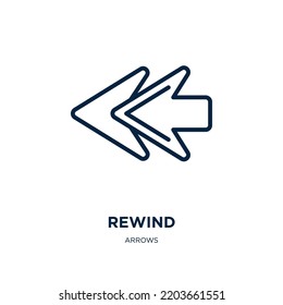 Rewind Icon From Arrows Collection. Thin Linear Rewind, Arrow, Redo Outline Icon Isolated On White Background. Line Vector Rewind Sign, Symbol For Web And Mobile