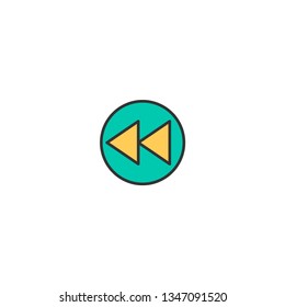 Rewind icon design. Essential icon vector illustration
