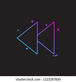 Rewind icon design vector 