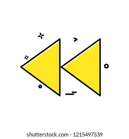 Rewind icon design vector