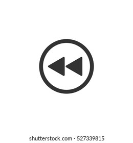 Rewind icon flat. Illustration isolated vector sign symbol