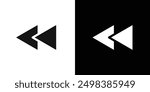 Rewind icon flat line symbol set.