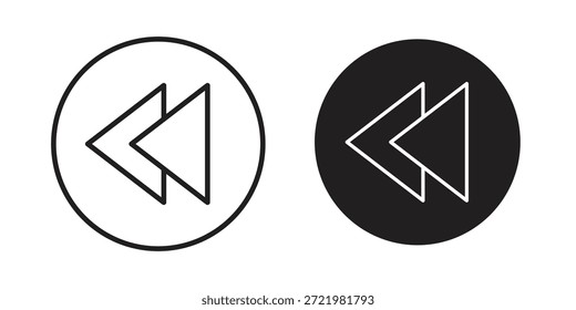 Icono de rebobinado icono plano simple. Versión Liner - Vector de stock.