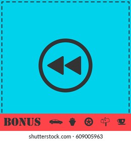 Rewind icon flat. Simple vector symbol and bonus icon