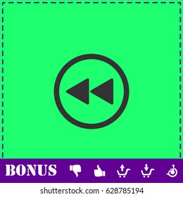 Rewind icon flat. Simple vector symbol and bonus icon