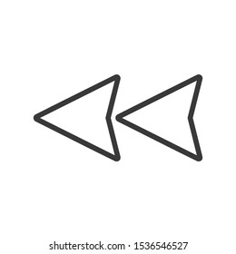 Rewind icon to go back in simple vector style