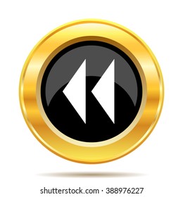 Rewind icon. Internet button on white background. EPS10 vector.

