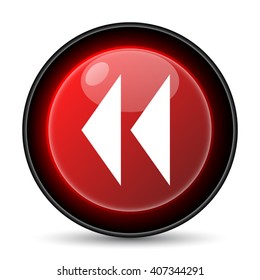 Rewind icon. Internet button on white background. EPS10 vector
