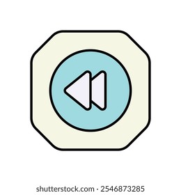 Rewind icon isolated on a white background. Vector illustration.