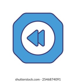 Rewind icon isolated on a white background. Vector illustration.