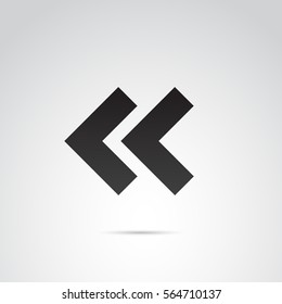 Rewind icon isolated on white background. Vector art.