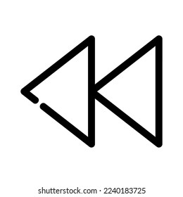 icono de rebobinado o logotipo símbolo de signo aislado ilustración vectorial - iconos vectoriales de estilo negro de alta calidad

