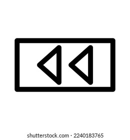 icono de rebobinado o logotipo símbolo de signo aislado ilustración vectorial - iconos vectoriales de estilo negro de alta calidad
