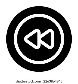 icono de rebobinado o logotipo símbolo de signo aislado ilustración vectorial - iconos vectoriales de estilo negro de alta calidad