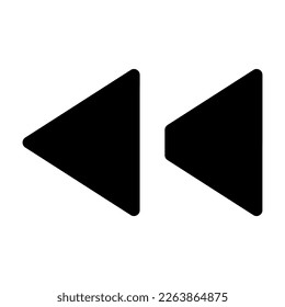 icono de rebobinado o logotipo símbolo de signo aislado ilustración vectorial - iconos vectoriales de estilo negro de alta calidad