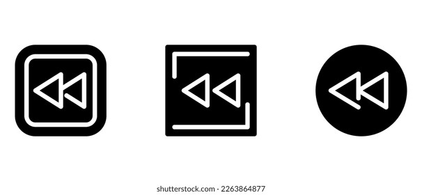 rewind icon or logo isolated sign symbol vector illustration - high quality black style vector icons