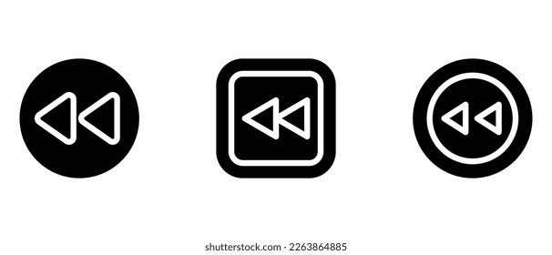 rewind icon or logo isolated sign symbol vector illustration - high quality black style vector icons